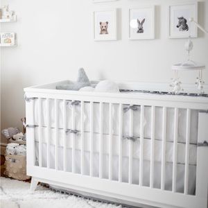 Pottery Barn Kids Pompom Grey Bumper & Skirt